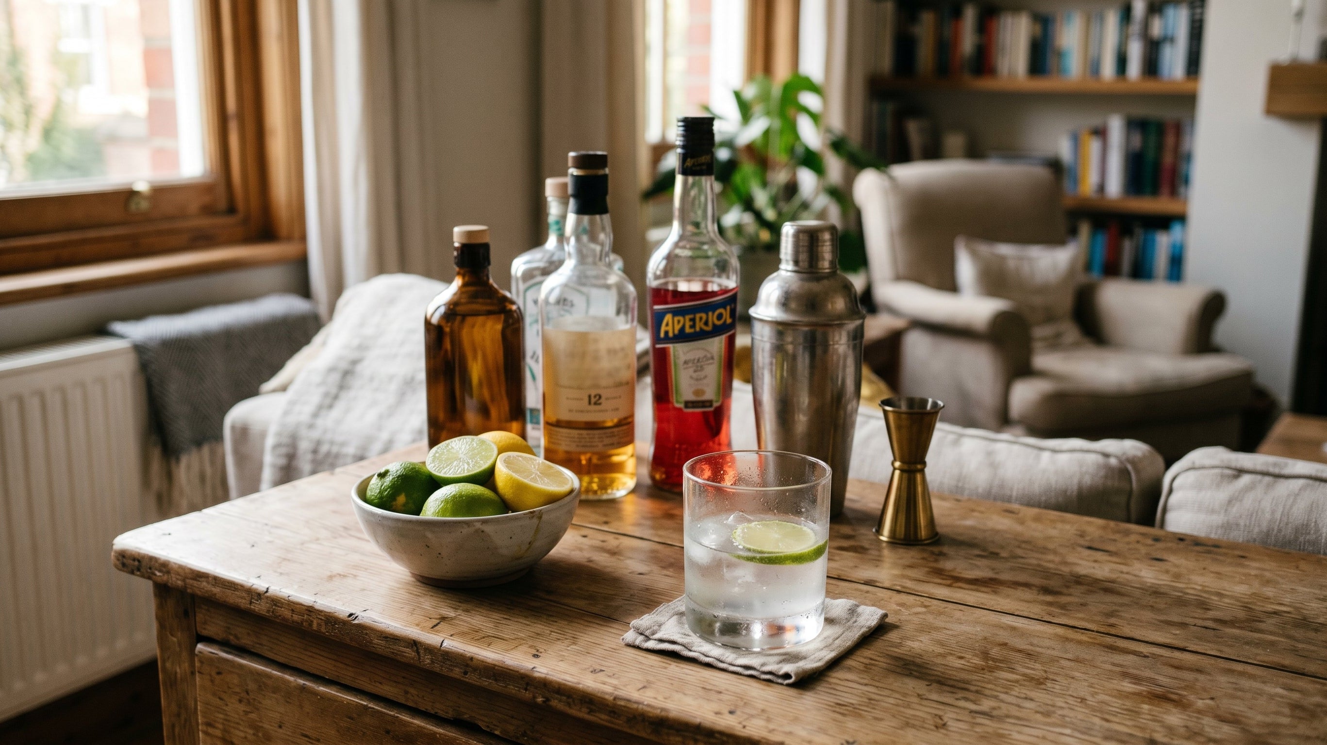 How to stock a home bar with a few well-chosen spirit bottles, glasses and fresh citrus