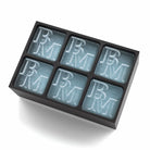 Black ice tray with BM monogram cubes – perfect custom gift for celebrations, parties, and cocktail lovers