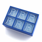 Blue custom ice tray with letter R – perfect for personalised gifts, handmade in Australia