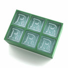 Vibrant green personalised ice tray with R design – unique and fun gift idea