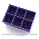 Deep purple JD initials ice cube tray. Handmade in Australia, produces six stylish 45 mm cubes, a unique personalised gift.