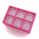 Charming pink ice cube tray with raised R lettering – for heartfelt custom gifting