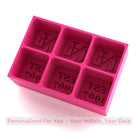 Bright pink silicone ice tray featuring Dad’s initials and EST. year – playful yet practical personalised gift.