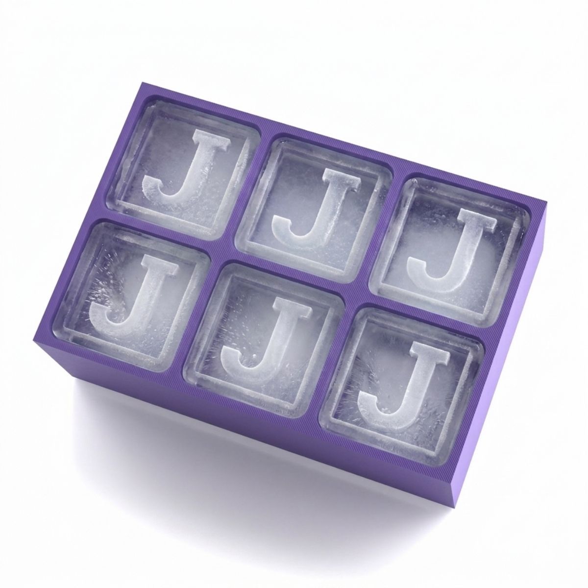 Elegant purple tray making J-shaped ice – luxurious custom gift made locally