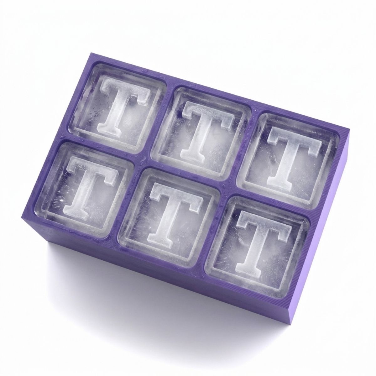 Elegant purple tray making T-shaped ice – luxurious custom gift made locally