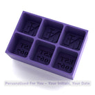Deep-purple silicone ice tray showcasing Dad’s initials and EST. year – stylish Father’s Day whisky gift.