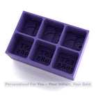 Rich purple personalised ice tray with custom initials and EST. year moulds, ideal for stylish home bar and party gifting.