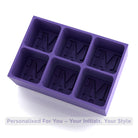 Custom purple silicone ice tray mould featuring MJ initials, stylish personalised gift for birthdays, weddings, or cocktail nights