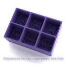 Elegant purple personalised EST. Year ice tray with CH initials and EST 2025 detail – handmade keepsake for anniversaries, engagements or housewarmings.