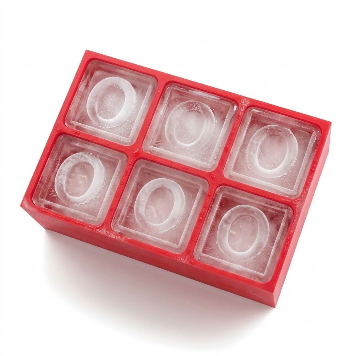Striking red monogram ice tray featuring the letter O – fun, fiery, and personalised