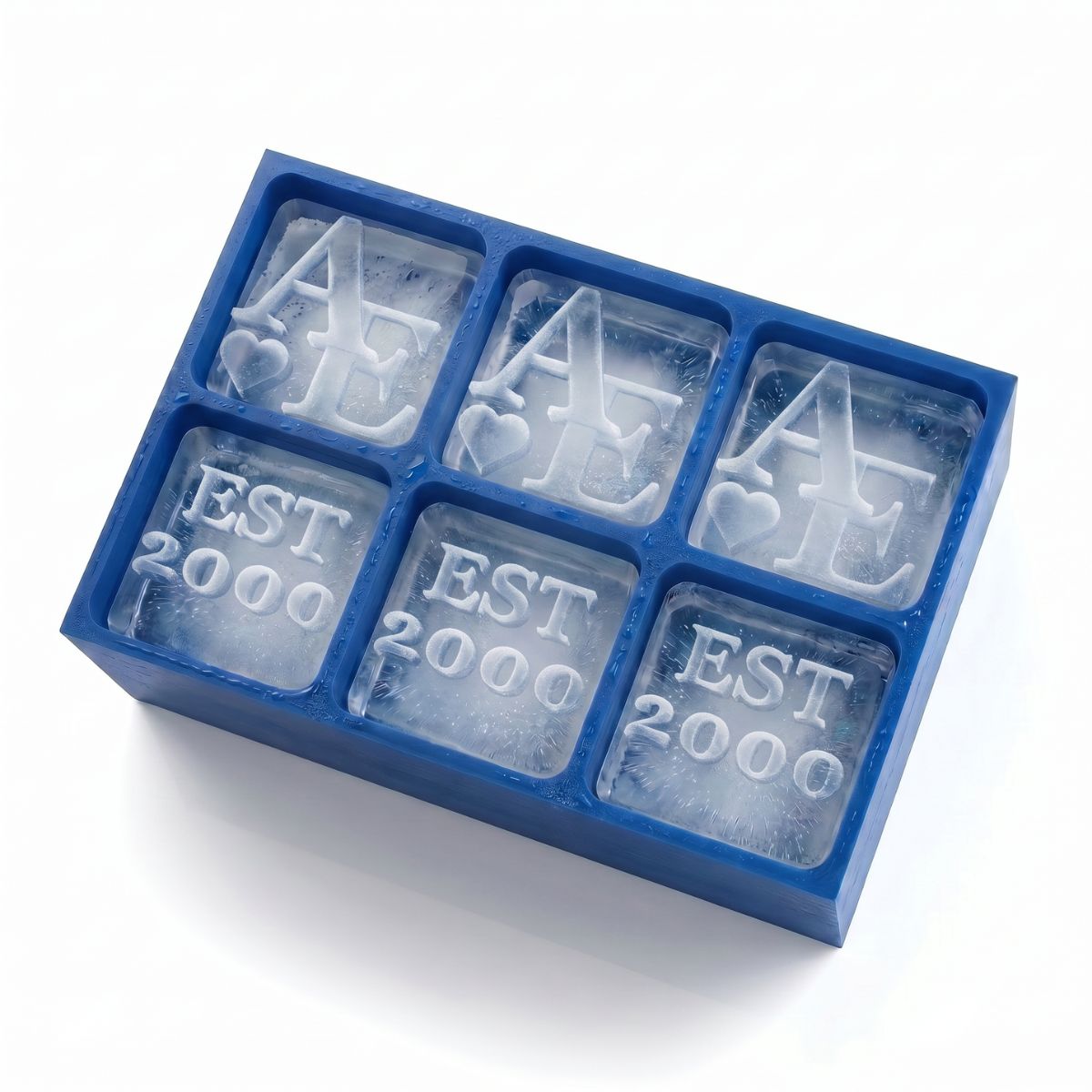 Couples Initials + EST. Year Ice Cube Tray – Romantic Anniversary Gift - Chilled Out Creations