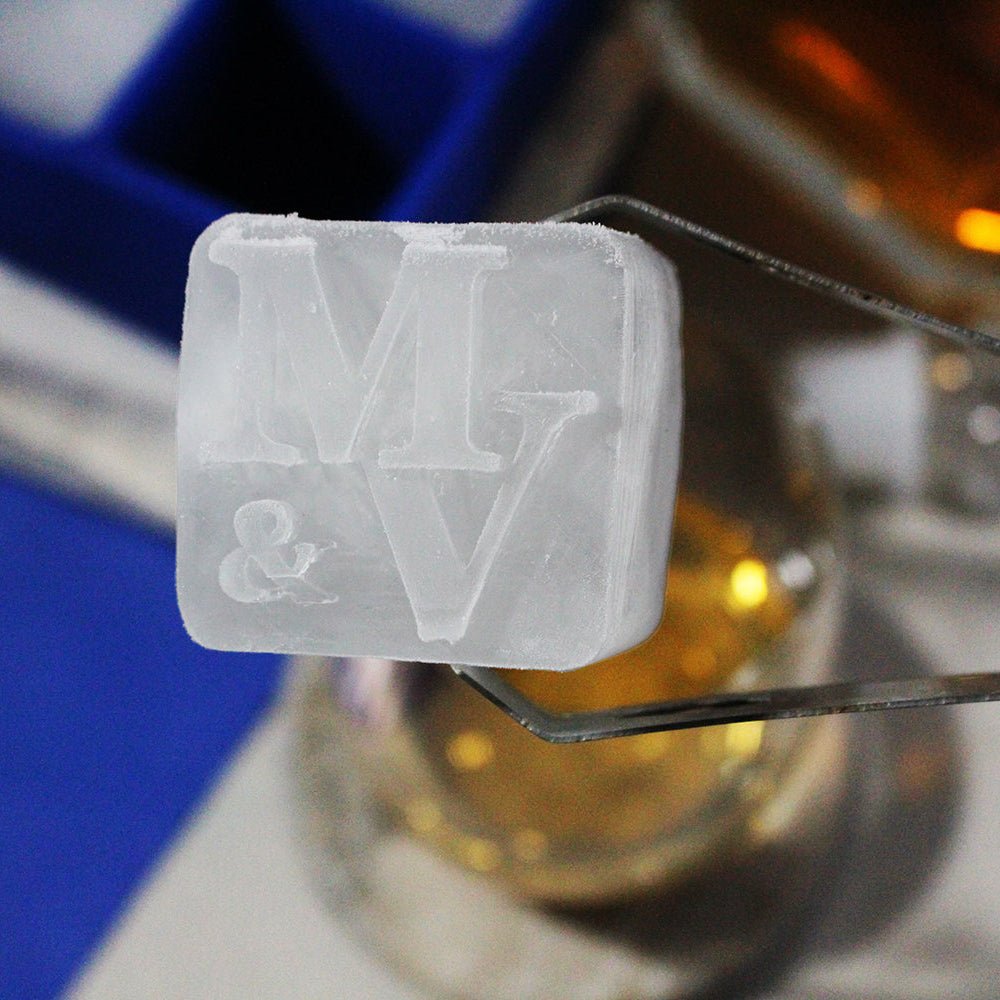 Custom Couples Ice Tray – Monogrammed Initials & EST Date for Romantic Gifting - Chilled Out Creations