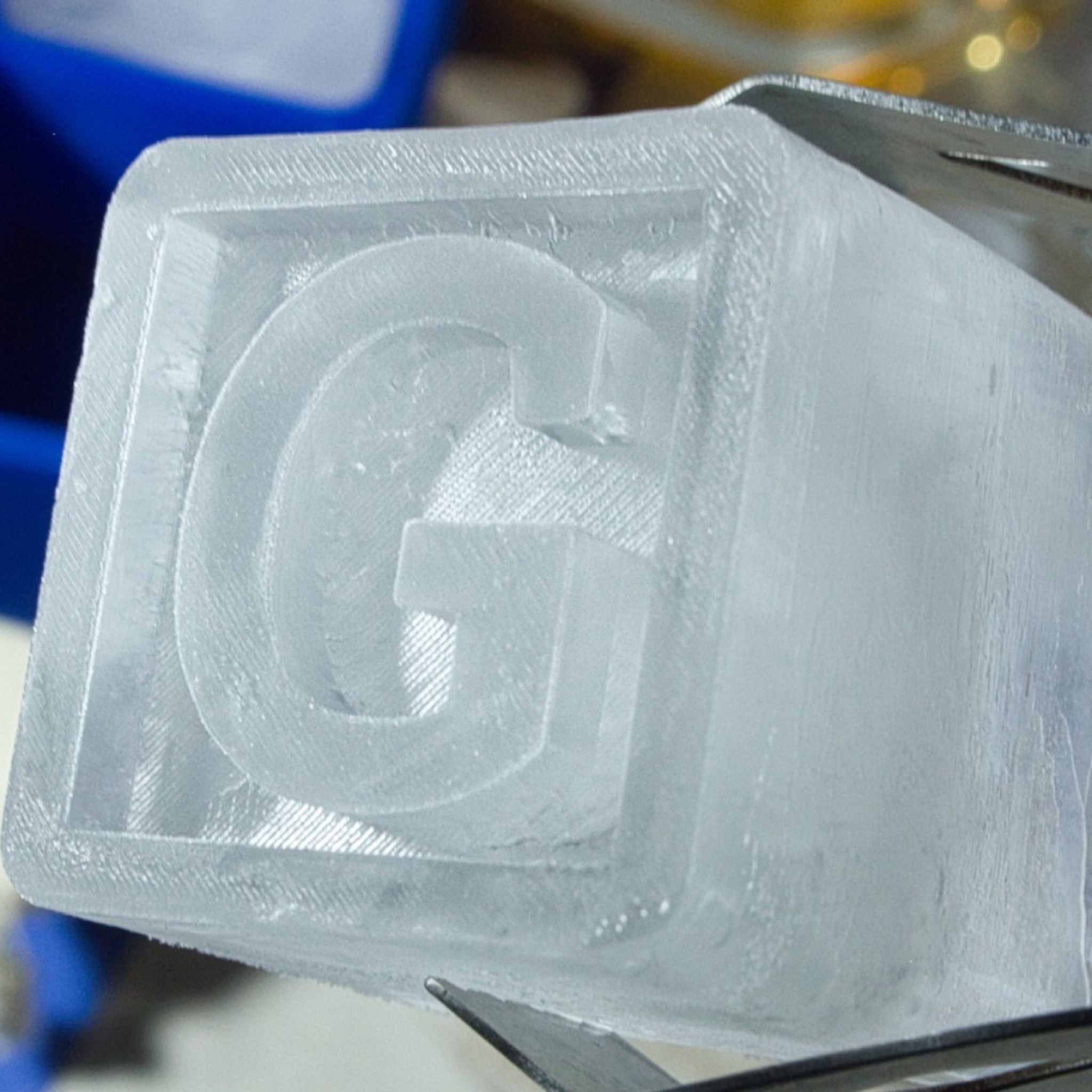 Lasting Accent — Cool Blue G Ice Tray for Custom Keepsake for Husband Joy - Chilled Out Creations