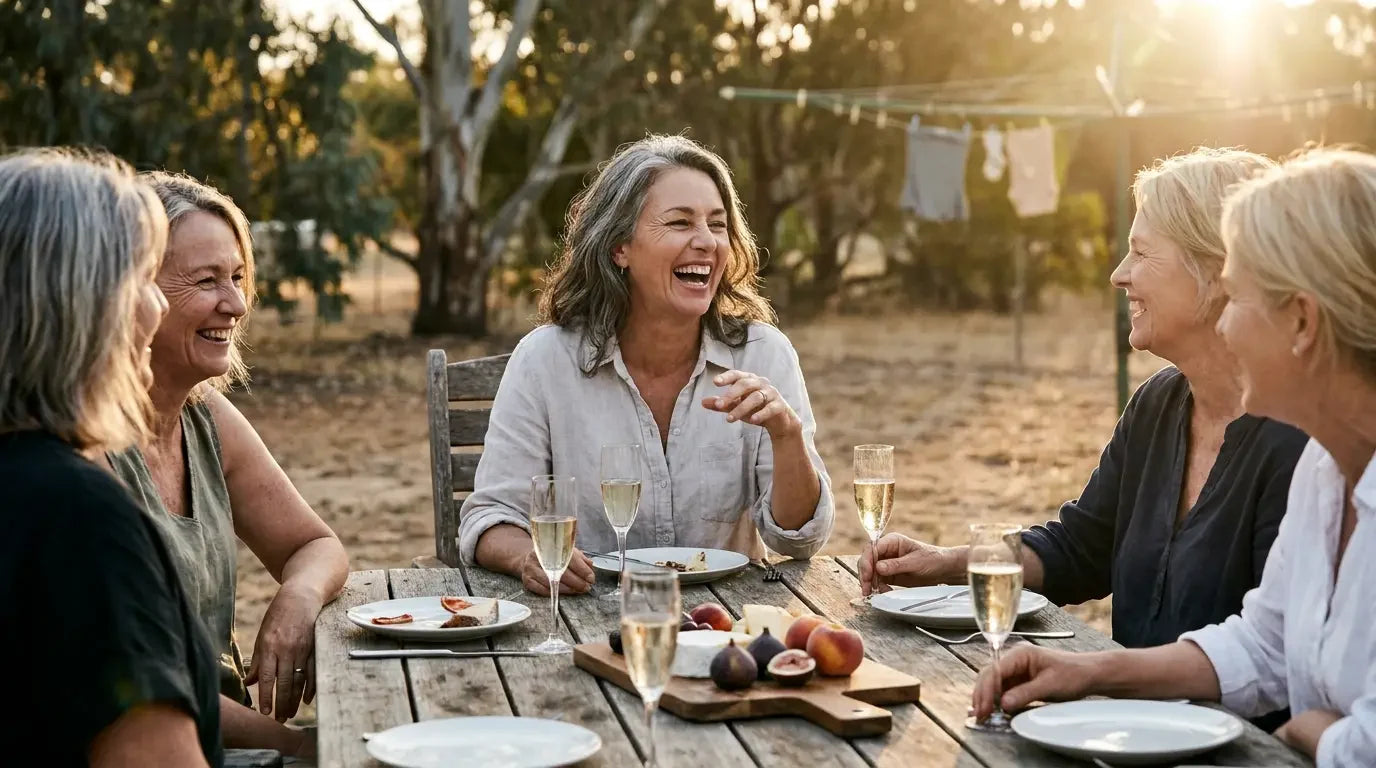 Women celebrating a 50th birthday in an Australian backyard — 50th birthday gifts for her
