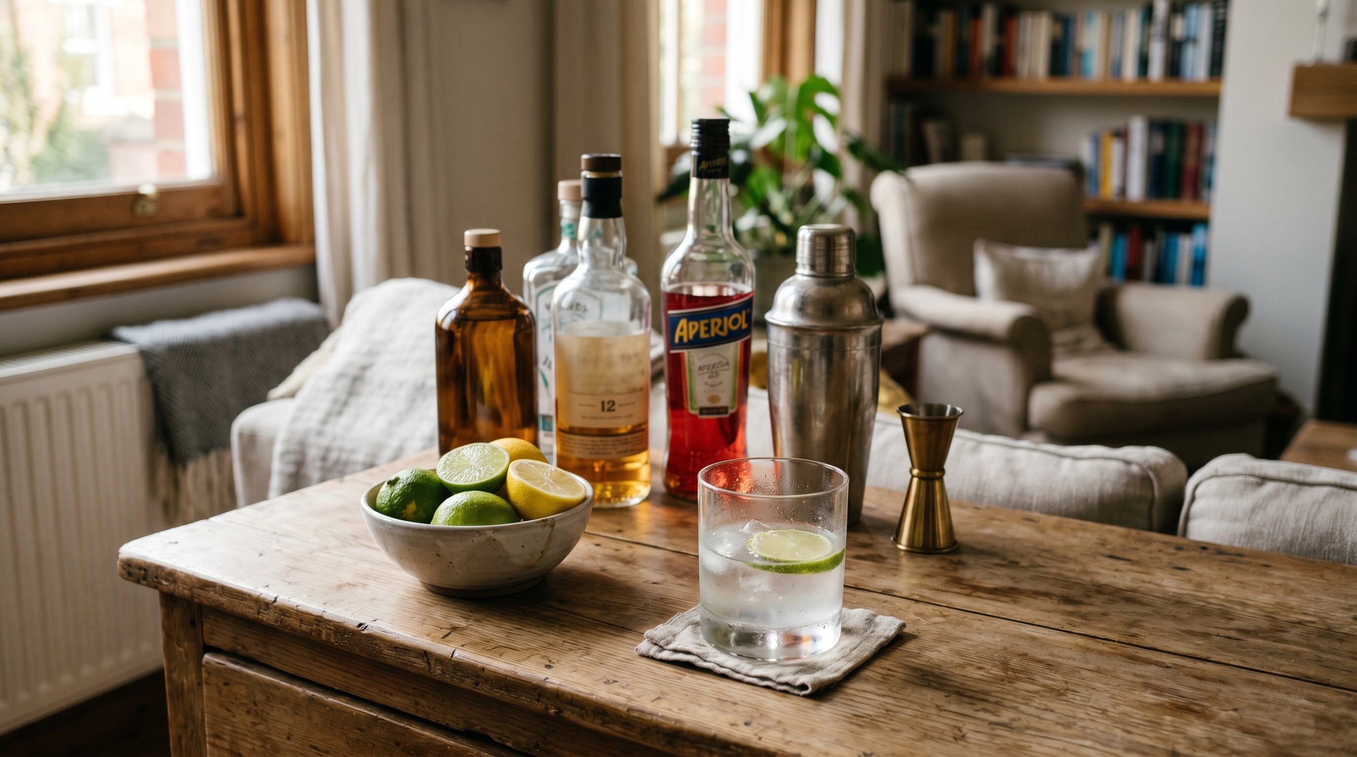 How to stock a home bar with a few well-chosen spirit bottles, glasses and fresh citrus