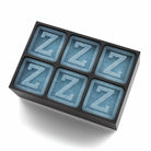 Sleek black silicone ice cube tray with bold Z cubes, perfect for stylish gifts or modern barware