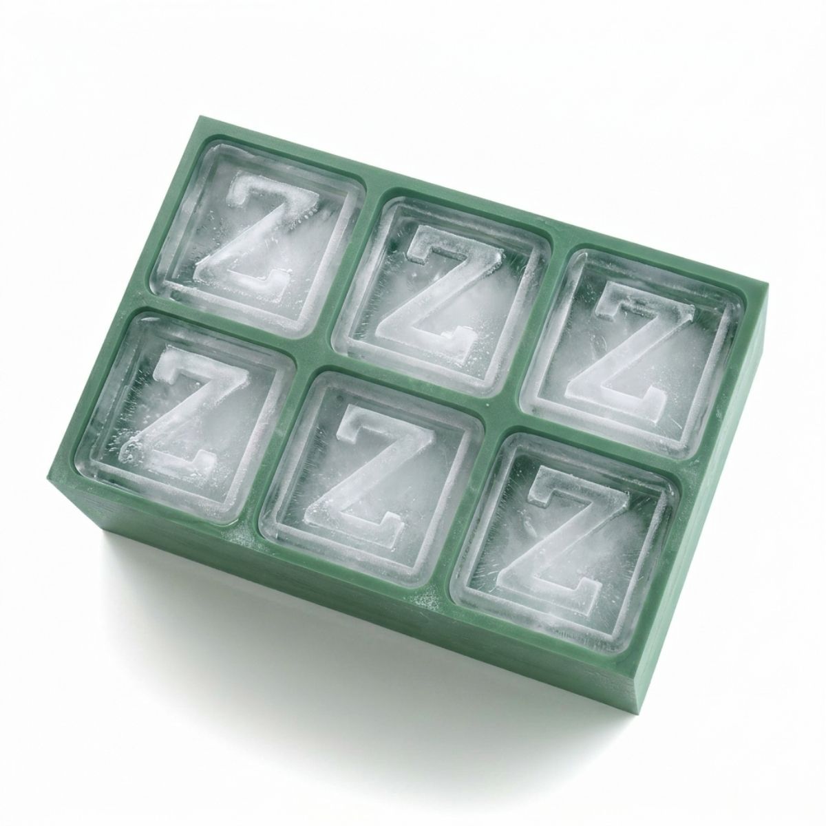 Vibrant green personalised ice tray with Z design – unique and fun gift idea
