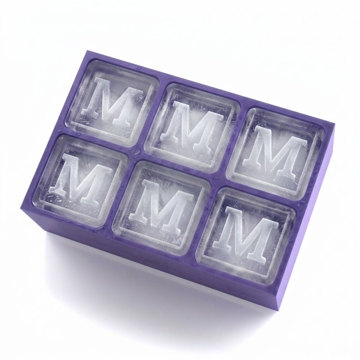 Elegant purple tray making M-shaped ice – luxurious custom gift made locally