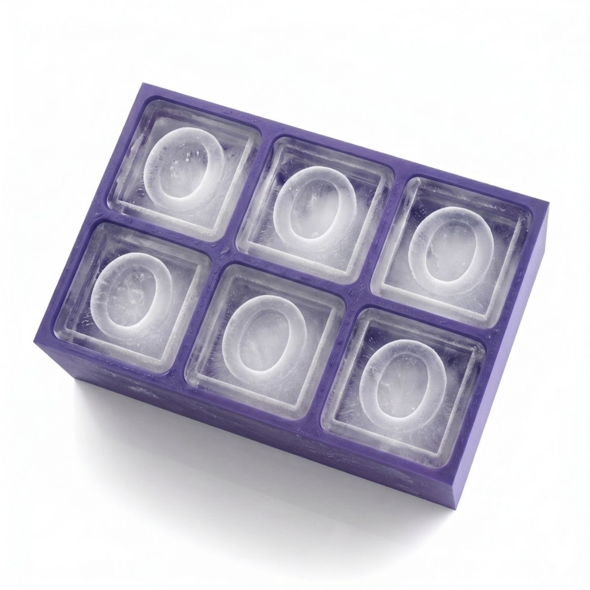 Elegant purple tray making O-shaped ice – luxurious custom gift made locally