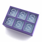 Elegant purple tray making S-shaped ice – luxurious custom gift made locally