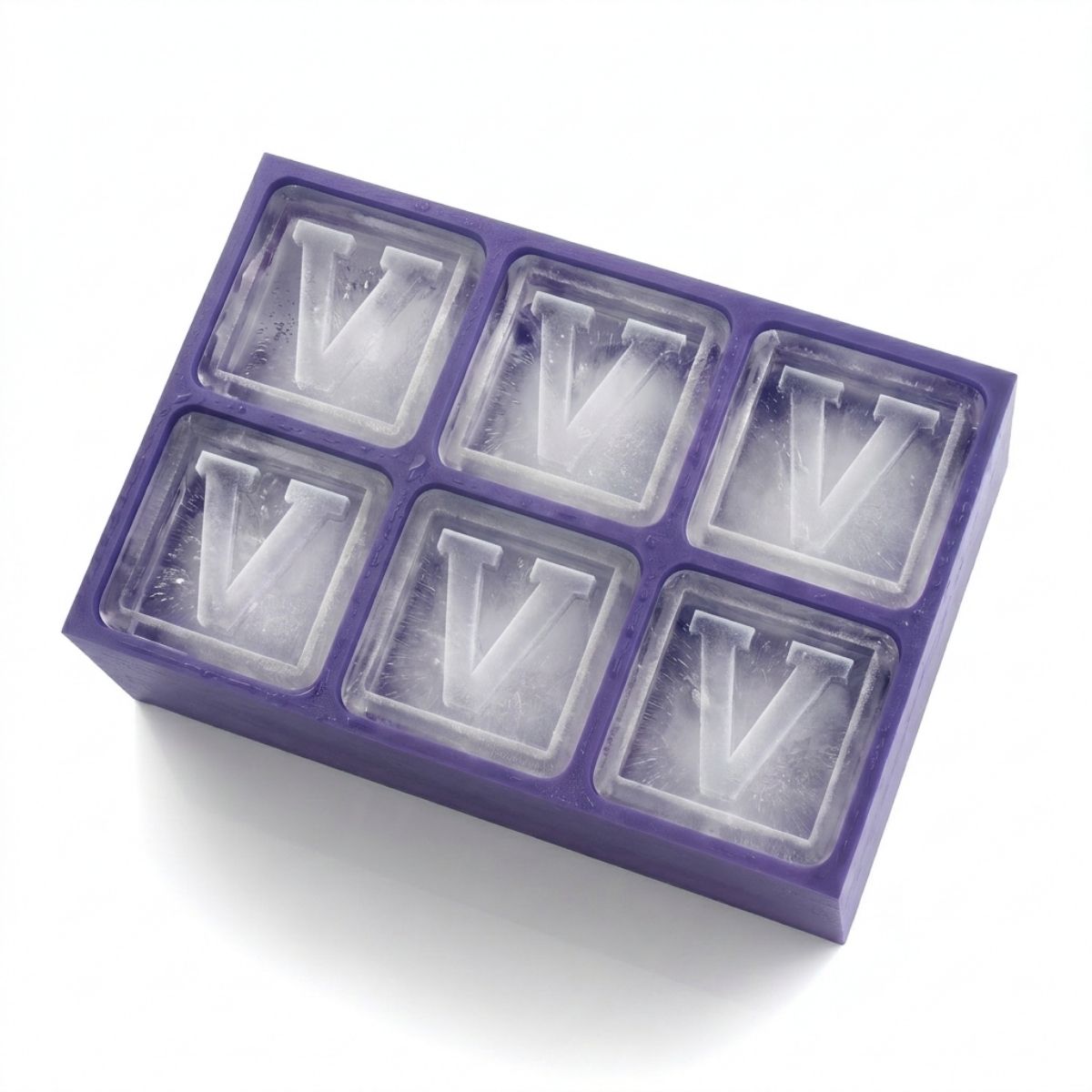 Elegant purple tray making V-shaped ice – luxurious custom gift made locally