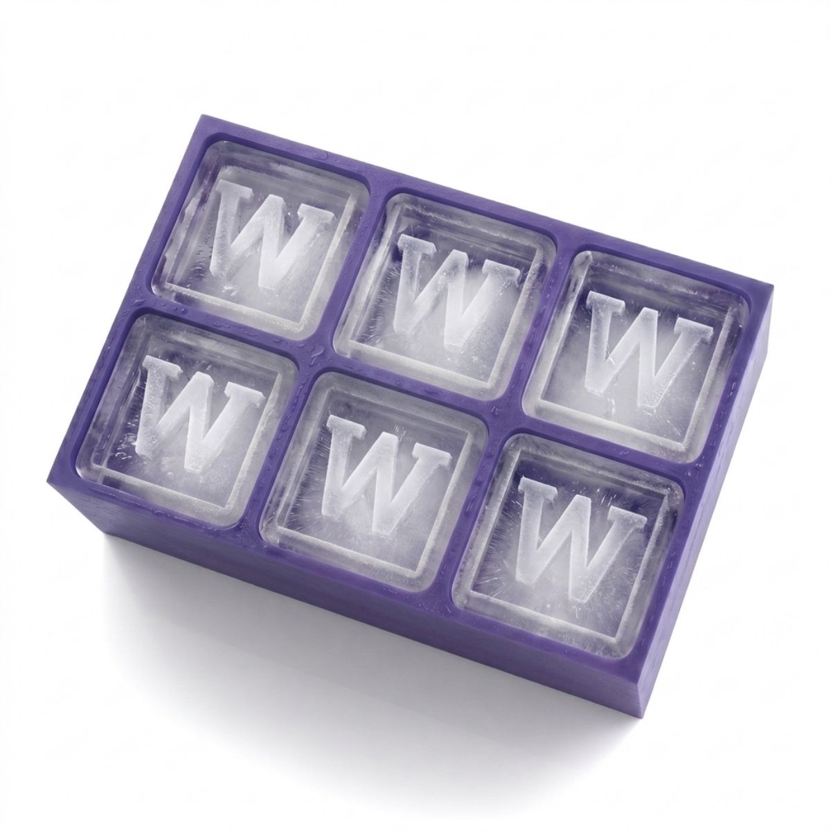 Elegant purple tray making W-shaped ice – luxurious custom gift made locally