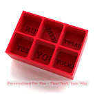 A bold red silicone ice tray ready for personalised lettering, great for festive cocktails, celebrations or memorable gifting.