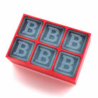 Make it memorable with this vibrant red “b” cube tray – the ideal monogrammed surprise for milestones, anniversaries, or festive celebrations.