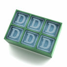 Green ice cube tray with the letter D – personalised novelty gift for parties, birthdays, and whiskey fans