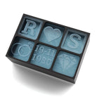 Custom Ice Tray with Couples Initials & Date – Romantic Gift with Heart, Ring & Diamond Icons - Chilled Out Creations