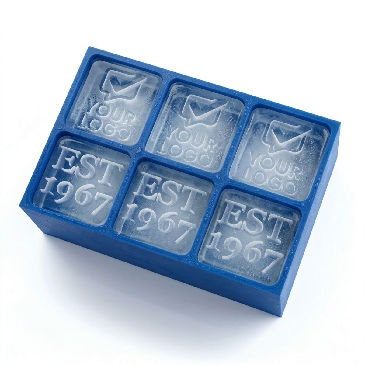 Custom Logo + EST Date Ice Tray – Branded Silicone Moulds for Business & Events - Chilled Out Creations
