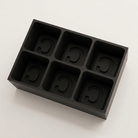 Black silicone Letter C ice cube tray, 6-cavity mould with bold monogram C design