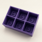 Purple silicone Letter G ice cube tray, 6-cavity mould with bold monogram G design