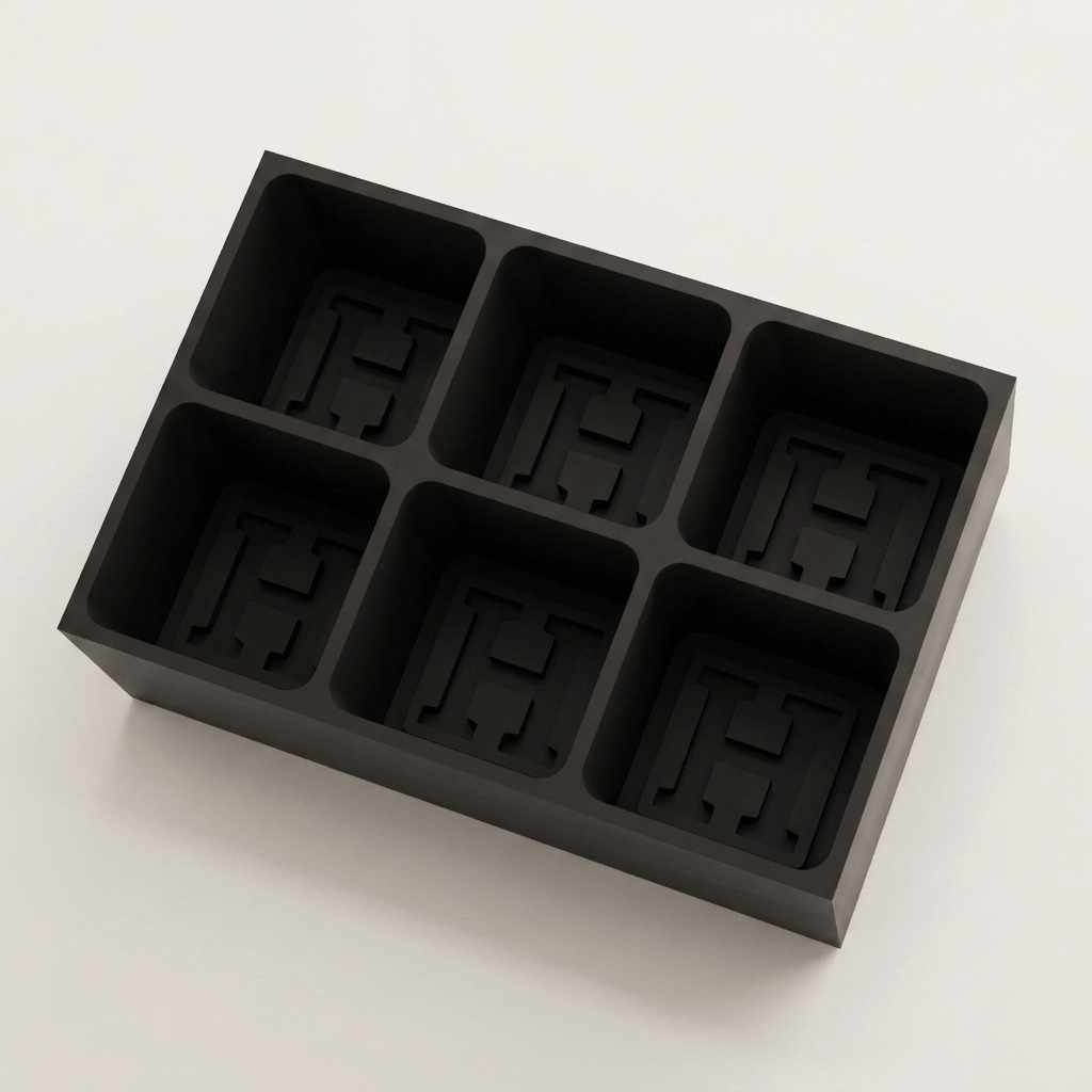 Black silicone Letter H ice cube tray, 6-cavity mould with bold monogram H design