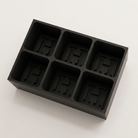 Black silicone Letter H ice cube tray, 6-cavity mould with bold monogram H design