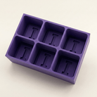 Purple silicone Letter I ice cube tray, 6-cavity mould with bold monogram I design