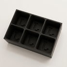 Black silicone Letter J ice cube tray, 6-cavity mould with bold monogram J design