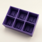 Purple silicone Letter L ice cube tray, 6-cavity mould with bold monogram L design