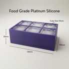 Purple Letter M ice tray shown in its food-grade platinum silicone retail packaging