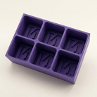 Purple silicone Letter N ice cube tray, 6-cavity mould with bold monogram N design