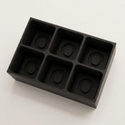 Black silicone Letter O ice cube tray, 6-cavity mould with bold monogram O design