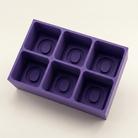 Purple silicone Letter O ice cube tray, 6-cavity mould with bold monogram O design
