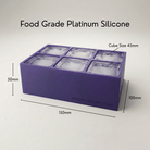 Purple Letter P ice tray shown in its food-grade platinum silicone retail packaging