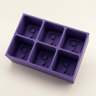 Purple silicone Letter P ice cube tray, 6-cavity mould with bold monogram P design