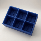 Blue silicone Letter T ice cube tray, 6-cavity mould with bold monogram T design
