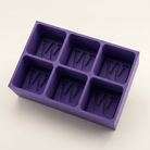 Purple silicone Letter W ice cube tray, 6-cavity mould with bold monogram W design