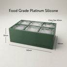 Green Letter Y ice tray shown in its food-grade platinum silicone retail packaging