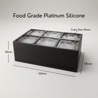 Black monogrammed ice cube tray dimensions – food grade platinum silicone with 45mm cubes