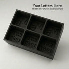 Black monogrammed silicone ice cube tray, personalised with custom initials and established year