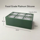 Sage green monogrammed ice cube tray dimensions – food grade platinum silicone with 45mm cubes